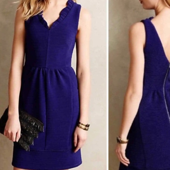 Maeve for‎ Anthropologie ruffled ottoman sleeveless dress . Worn once - Picture 1 of 5